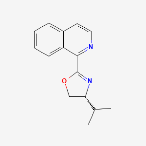 Chemical structure of 1-[(4R)-4,5-Dihydro-4-isopropyl-2-oxazolyl]isoquinoline