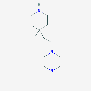 Chemical structure of 1-[(4-methylpiperazin-1-yl)methyl]-6-azaspiro[2.5]octane