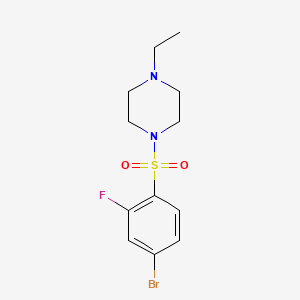Chemical structure of 1-[(4-Bromo-2-fluorophenyl)sulfonyl]-4-ethylpiperazine