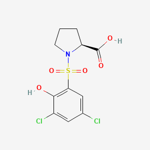 Chemical structure of 1-[(3,5-Dichloro-2-hydroxyphenyl)sulfonyl]-L-proline