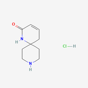 Chemical structure of 1,9-Diazaspiro[5.5]undec-3-en-2-one hydrochloride