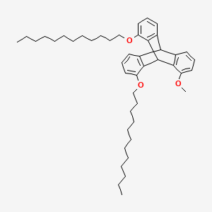 Chemical structure of 1,8-Didodecyloxy-13-methoxytriptycene