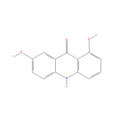 Chemical structure of 1,7-Dihydroxyacridone