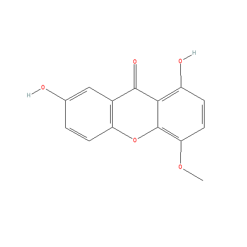 Chemical structure of 1,7-Dihydroxy-4-methoxyxanthone