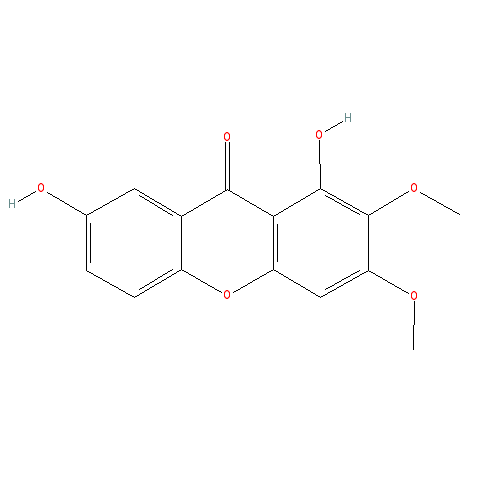 Chemical structure of 1,7-Dihydroxy-2,3-dimethoxyxanthone