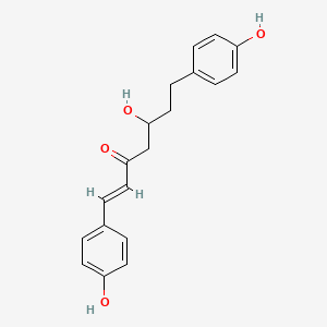 Chemical structure of 1,7-Bis(4-hydroxyphenyl)-5-hydroxyhept-1-en-3-one