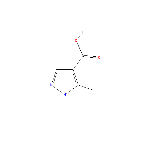 Chemical structure of 1,5-Dimethyl-1H-pyrazole-4-carboxylic acid