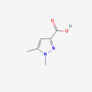 Chemical structure of 1,5-dimethyl-1H-pyrazole-3-carboxylic acid