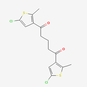 Chemical structure of 1,5-bis(5-chloro-2-methylthiophen-3-yl)pentane-1,5-dione