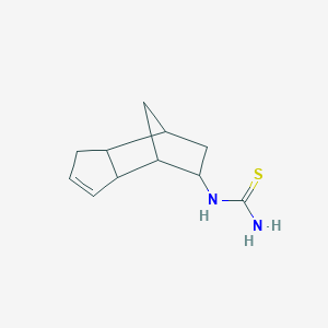 Chemical structure of 1',5',6',7'-tetrahydrospiro[cyclopentane-1,4'-cyclopenta[d]pyrimidine]-2'-thiol