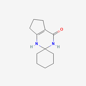 Chemical structure of 1',5',6',7'-tetrahydrospiro[cyclohexane-1,2'-cyclopenta[d]pyrimidin]-4'(3'H)-one