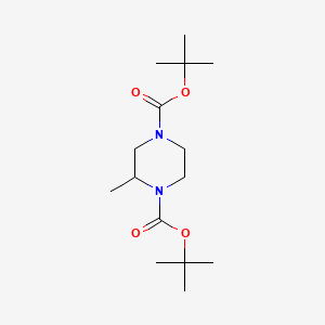 Chemical structure of 1,4-Di-tert-butyl 2-methylpiperazine-1,4-dicarboxylate
