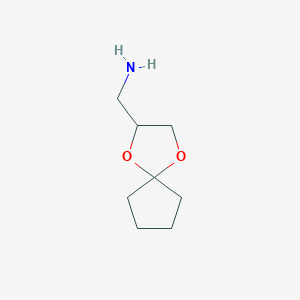 Chemical structure of 1,4-dioxaspiro[4.4]nonan-2-ylmethanamine