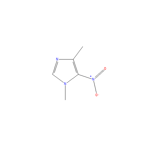 Chemical structure of 1,4-Dimethyl-5-nitroimidazole