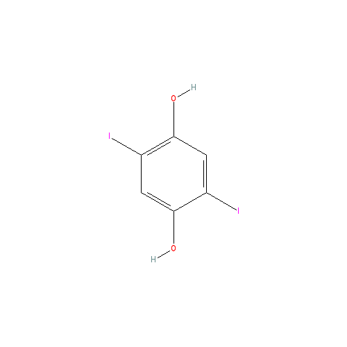 Chemical structure of 2,5-Diiodobenzene-1,4-diol
