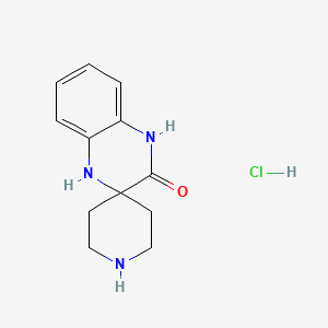 Chemical structure of 1',4'-dihydro-3'H-spiro[piperidine-4,2'-quinoxalin]-3'-one hydrochloride