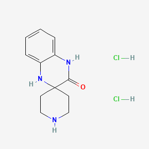 Chemical structure of 1',4'-dihydro-3'H-spiro[piperidine-4,2'-quinoxalin]-3'-one dihydrochloride