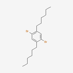 Chemical structure of 1,4-Dibromo-2,5-dihexylbenzene