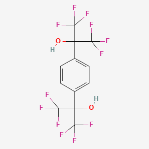 Chemical structure of 1,4-Bis(hexafluoro-α-hydroxyisopropyl)benzene Hydrate