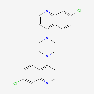 Chemical structure of 1,4-Bis(7-chloroquinolin-4-yl)piperazine