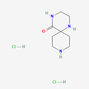 Chemical structure of 1,4,9-triazaspiro[5.5]undecan-5-one dihydrochloride