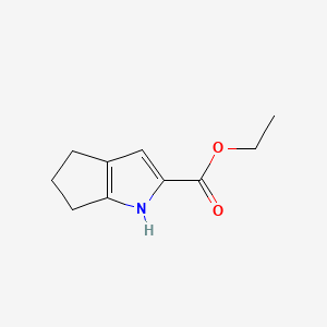 Chemical structure of Ethyl 1,4,5,6-tetrahydrocyclopenta[b]pyrrole-2-carboxylate