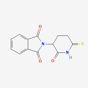 Chemical structure of 1,3-Dioxo-2-(2-oxo-6-thioxopiperidin-3-yl)isoindoline