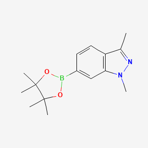 Chemical structure of 1,3-Dimethyl-6-(4,4,5,5-tetramethyl-1,3,2-dioxaborolan-2-yl)-1H-indazole