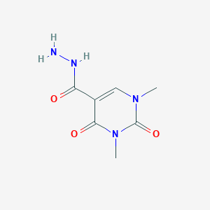 Chemical structure of 1,3-Dimethyl-2,4-dioxopyrimidine-5-carbohydrazide