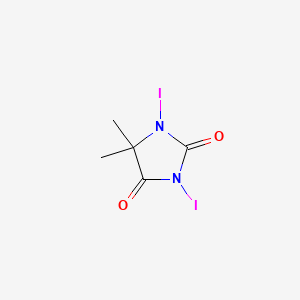 Chemical structure of 1,3-Diiodo-5,5-dimethylhydantoin