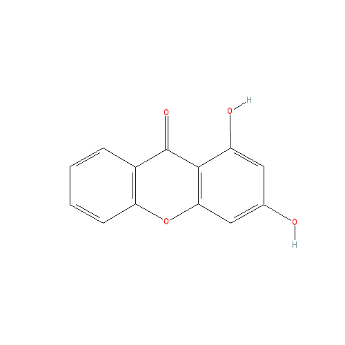 Chemical structure of 1,3-Dihydroxy-xanthone