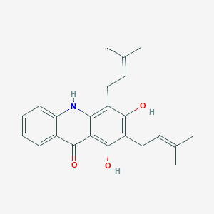 Chemical structure of 1,3-Dihydroxy-2,4-diprenylacridone