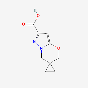 Chemical structure of 1',3'-Dihydrospiro?kcyclopropane-1,2'-pyrazolo[3,2-b][1,3]oxazine?l-6'-carboxyli