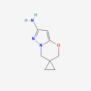 Chemical structure of 1',3'-Dihydrospiro?kcyclopropane-1,2'-pyrazolo[3,2-b][1,3]oxazine?l-6'-amine