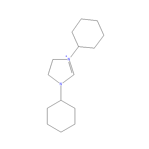 Chemical structure of 1,3-Dicyclohexyl-4,5-dihydro-1H-imidazol-3-ium chloride