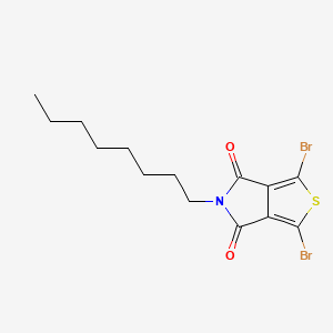 Chemical structure of 1,3-Dibromo-5-octyl-4H-thieno[3,4-c]pyrrole-4,6(5H)-dione