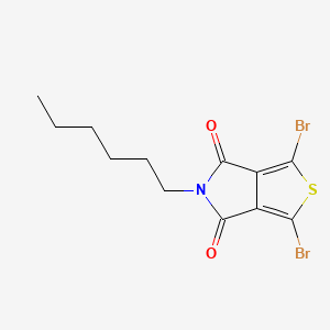 Chemical structure of 1,3-dibromo-5-hexylthieno[3,4-c]pyrrole-4,6-dione