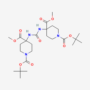 Chemical structure of 1,3-Di[N-Boc-4-(methoxycarbonyl)-4-piperidyl]urea