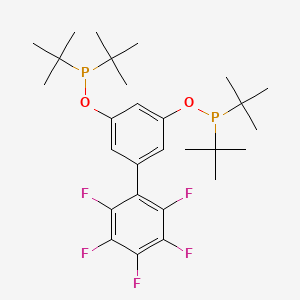 Chemical structure of 1,3-Bis(di-tert-butylphosphinooxy)-5-(pentafluorophenyl)benzene