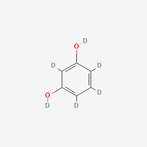 Chemical structure of 1,3-Benzene-2,4,5,6-d4-diol-d2
