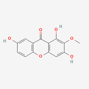 Chemical structure of 1,3,7-Trihydroxy-2-methoxyxanthone