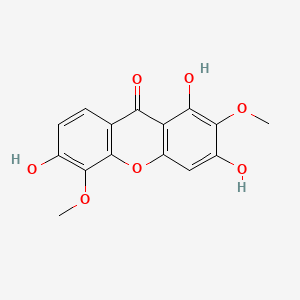 Chemical structure of 1,3,6-Trihydroxy-2,5-dimethoxyxanthone