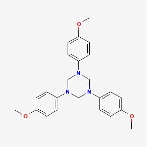 Chemical structure of 1,3,5-Tris(4-methoxyphenyl)-1,3,5-triazinane