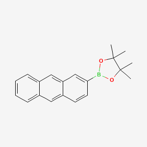 Chemical structure of 2-(Anthracen-2-yl)-4,4,5,5-tetramethyl-1,3,2-dioxaborolane