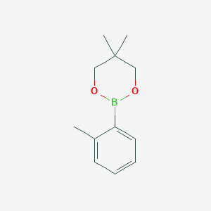 Chemical structure of 5,5-Dimethyl-2-(2-methylphenyl)-1,3,2-dioxaborinane