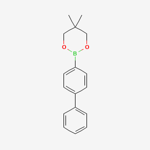 Chemical structure of 1,3,2-Dioxaborinane, 2-[1,1'-biphenyl]-4-yl-5,5-dimethyl-