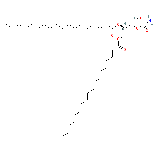 Chemical structure of 1,2-Dioctadecanoyl-sn-glycero-3-phospho-rac-(1-glycerol) ammonium salt