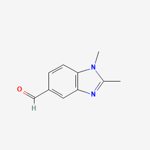 Chemical structure of 1,2-Dimethyl-1H-benzo[d]imidazole-5-carbaldehyde