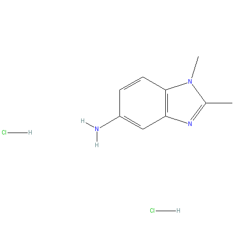 Chemical structure of 1,2-dimethyl-1H-1,3-benzodiazol-5-amine dihydrochloride