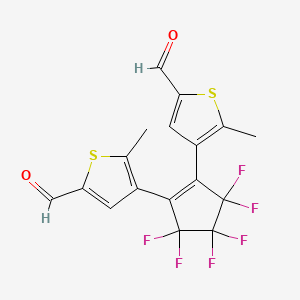 Chemical structure of 1,2-bis(5'-formyl-2'-methylthien-3'-yl)perfluorocyclopentene